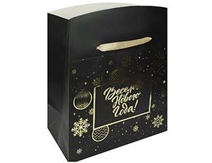 1509-2369 Пакет-коробка бум Веселого НГ 23х20х14см