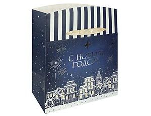 1509-2374 Пакет-коробка бум НГ ночь 23х20х14см