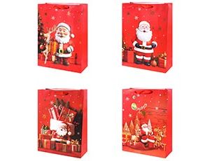 1509-2392 Пакет бум Санта с подарками 30х40см/G