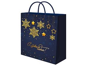 1509-2548 Пакет бум НГ Золотые Снежинки 26х33см