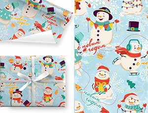 1509-2608 Бумага С НГ Снеговик 100х70см