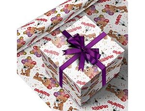 1509-2628 Бумага упак ПОЗДРАВЛЯЮ Мишка 100х70см