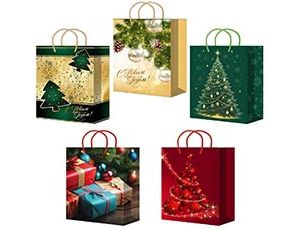 1509-2647 Пакет бум Праздничные елки микс 32х45см