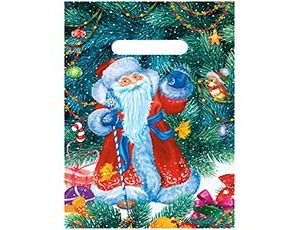1509-2678 Пакет п/э Дед Мороз у елки 20х30см
