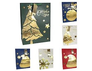 1509-2685 Пакет бум НГ Золотой микс тис 33х45см