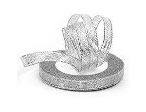 1509-2689 Лента парча Глиттер 12мм*22,5м серебро