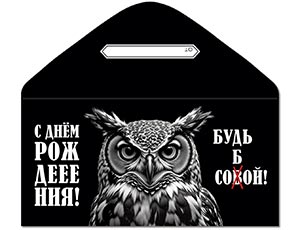 1509-2694 Конверт д/денег С ДР БУДЬ СОБОЙ Сова