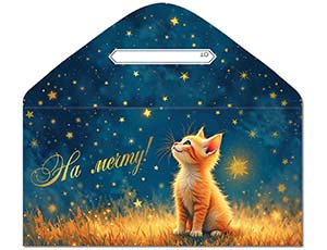 1509-2696 Конверт д/денег НА МЕЧТУ Котенок