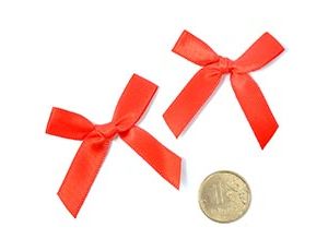 1509-2747 Бантик атласный 3,5см красный