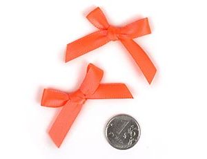 1509-2756 Бантик атласный 3,5см оранжевый неон