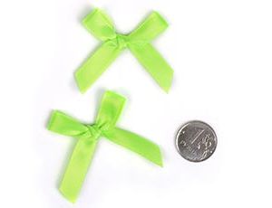 1509-2757 Бантик атласный 3,5см салатовый неон