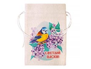 1509-2884 Мешочек ХВ Синичка текстиль 12х18см
