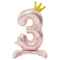 1207-5777 К ЦИФРА 3 32" Pink на подставке Корона