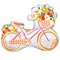 1207-5952 К ФИГУРА Велосипед с цветами