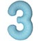 1207-6324 Ф ЦИФРА 3  40" SLIM Matte Baby Blue
