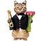 1207-6367 К ФИГУРА Кот с тюльпанами и шампанским