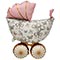 1207-6580 К ФИГУРА Коляска Винтаж розовая сатин