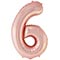 1207-6630 К ЦИФРА 6  40" Металлик Rose Gold