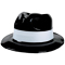 1501-1260 Шляпа пласт Гангстер с белой полосой/А