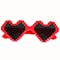 1501-6982 Очки Сердца Пиксели красные/G