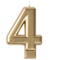 1502-2837 Свеча -цифра "4" Золотая 8см/V