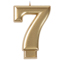 1502-2840 Свеча -цифра "7" Золотая 8см/V