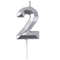 1502-6525 Свеча -цифра "2" Диамант Серебро 4,5см/V