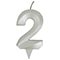 1502-6587 Свеча -цифра "2" Грань белый жемчуг 7см