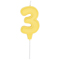 1502-6637 Свеча -цифра "3" Праздник желт паст 6см