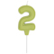 1502-6646 Свеча -цифра "2" Праздник зелен паст 6см