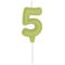 1502-6649 Свеча -цифра "5" Праздник зелен паст 6см