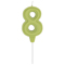 1502-6652 Свеча -цифра "8" Праздник зелен паст 6см