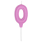 1502-6664 Свеча -цифра "0" Праздник розов паст 6см