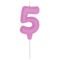 1502-6669 Свеча -цифра "5" Праздник розов паст 6см