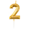 1502-6710 Свеча -цифра "2" Диамант Золото 4,5см/V