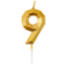 1502-6717 Свеча -цифра "9" Диамант Золото 4,5см/V