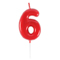 1502-6870 Свеча -цифра "6" Красная 4,5см/V