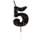 1502-6890 Свеча-цифра "5" Черные брызги 5,6см