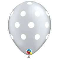 1103-1566 Шелк 11" Горошек белый на серебрянном/Q