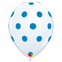 1103-1570 Шелк 11" Горошек голубой на белом/Q