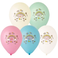 1103-1645 Шар 12" с рисунком ЕдинорогРадуга 5цв/Ит
