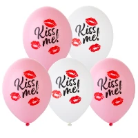1103-2566 Шар с рисунком 14" Kiss Me 2цв