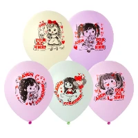 1103-2852 Шар 12" с рис С ДР Куколка 2цв/E