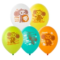 1103-2892 Шар с рисунком 14" Чебурашка 2цв