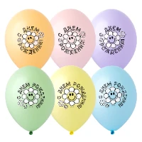 1103-3057 Шар с рисунком 14" С ДР Ромашка 2цв 2ст