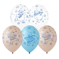 1103-3112 Шелкография пастель 14" Мишки на коньках
