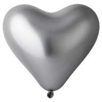 1105-0412 Сердце 12"/089 Хром Shiny Silver
