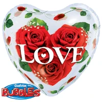 1202-1877 П BUBBLE СЕРДЦЕ 22" Розы