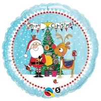 1202-2090 П 18" RE MERRY CHRISTMAS Санта
