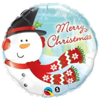 1202-2095 П 18" Merry Cristmas Снеговик